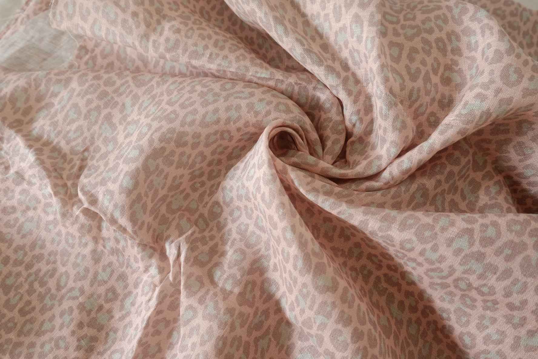 Blush Leopard Print Pure Linen Fabric – 1.6 yd