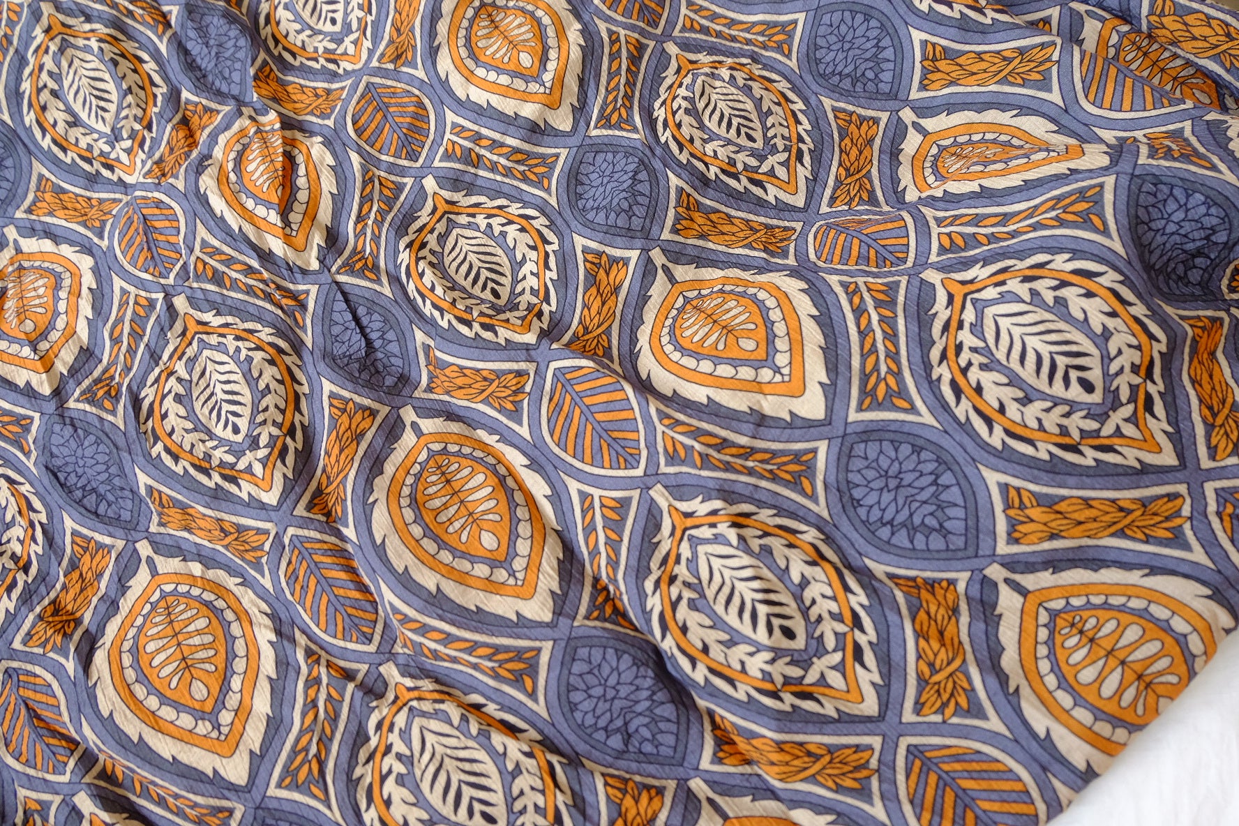 Dusty Blue Botanical Tencel Cotton, 2.7 Yards