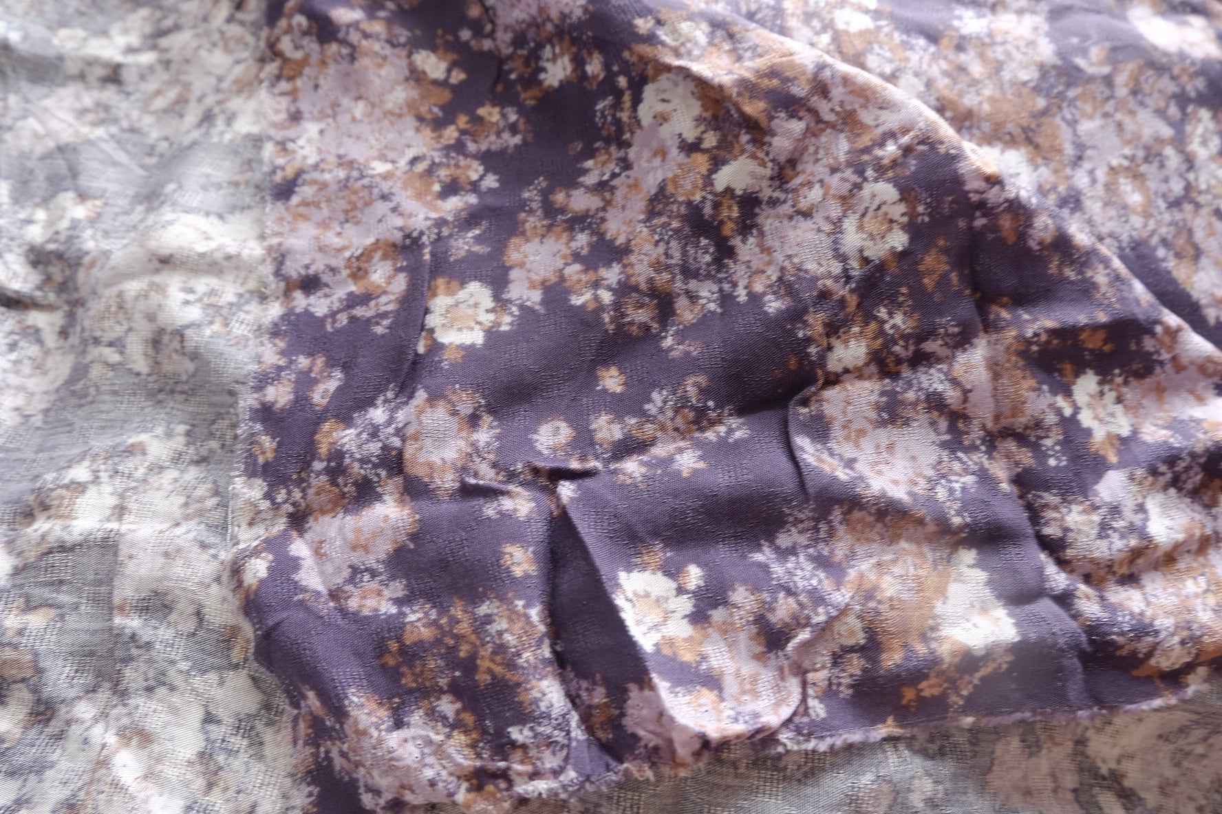 Smoky Purple Jacquard Rayon Challis Fabric - 2.73 yd