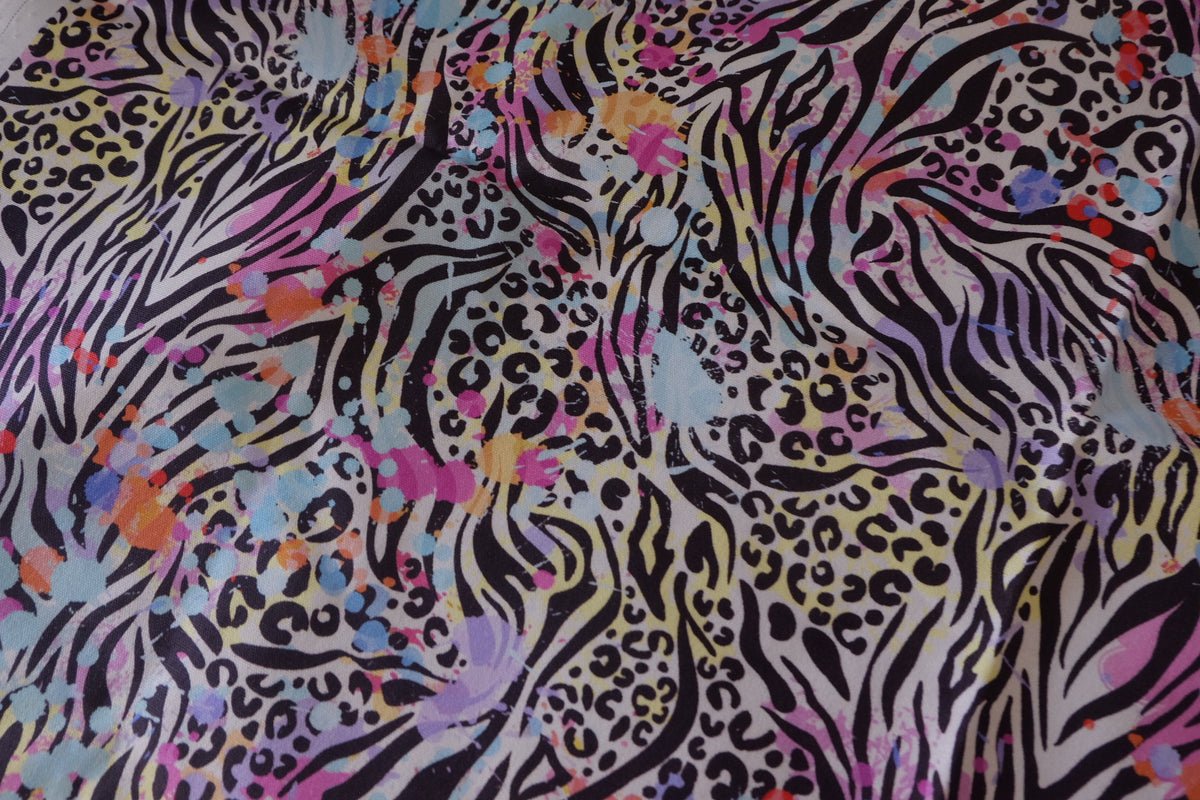 Wild Confetti – Colorful Animal Print Cotton Canvas Fabric | 1.1 Yards