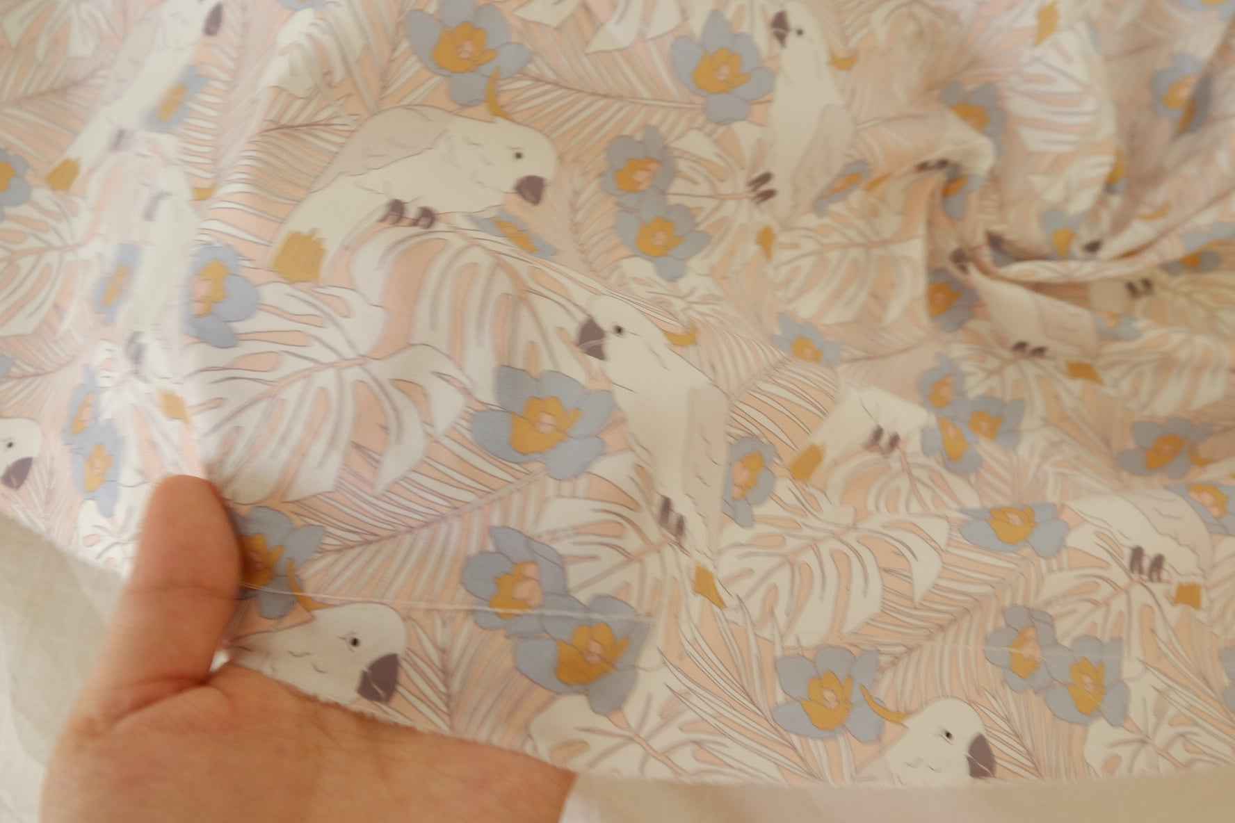 Soft Parrot Floral 80s Cotton Poplin Fabric – 2.2 yd