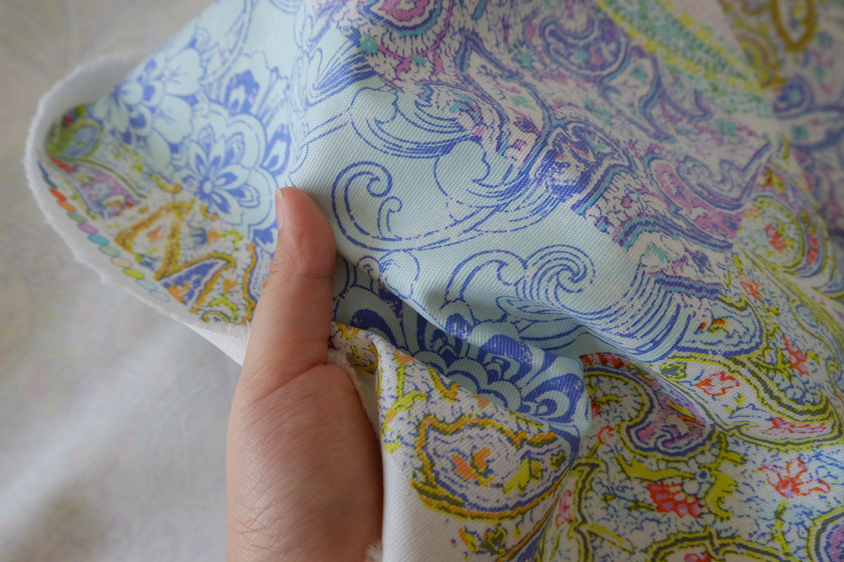 Pastel Paisley Printed Cotton Denim – 2.19 yd