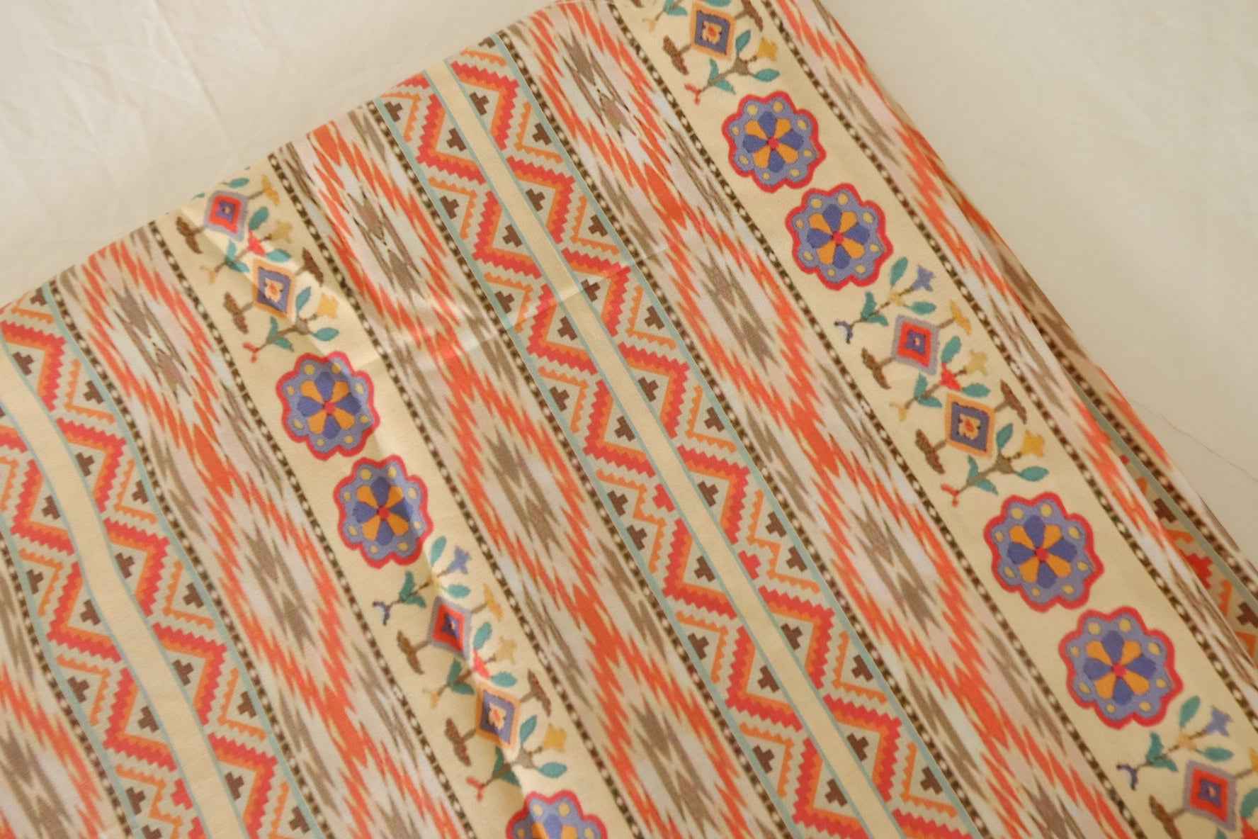 Folk Stripe Cotton Poplin Fabric – 2.2 yd