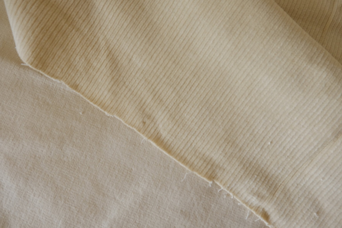 Soft Vanilla Cream Cotton Corduroy Fabric | 2.2 Yards