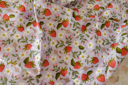 Strawberry Garden Cotton Sateen Fabric – 3.3 yd
