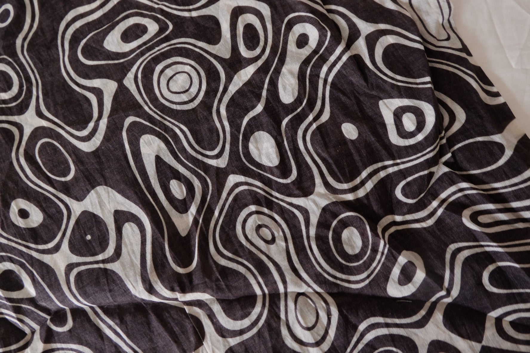 Black Abstract Lightweight Cotton Linen — 1.31 yd