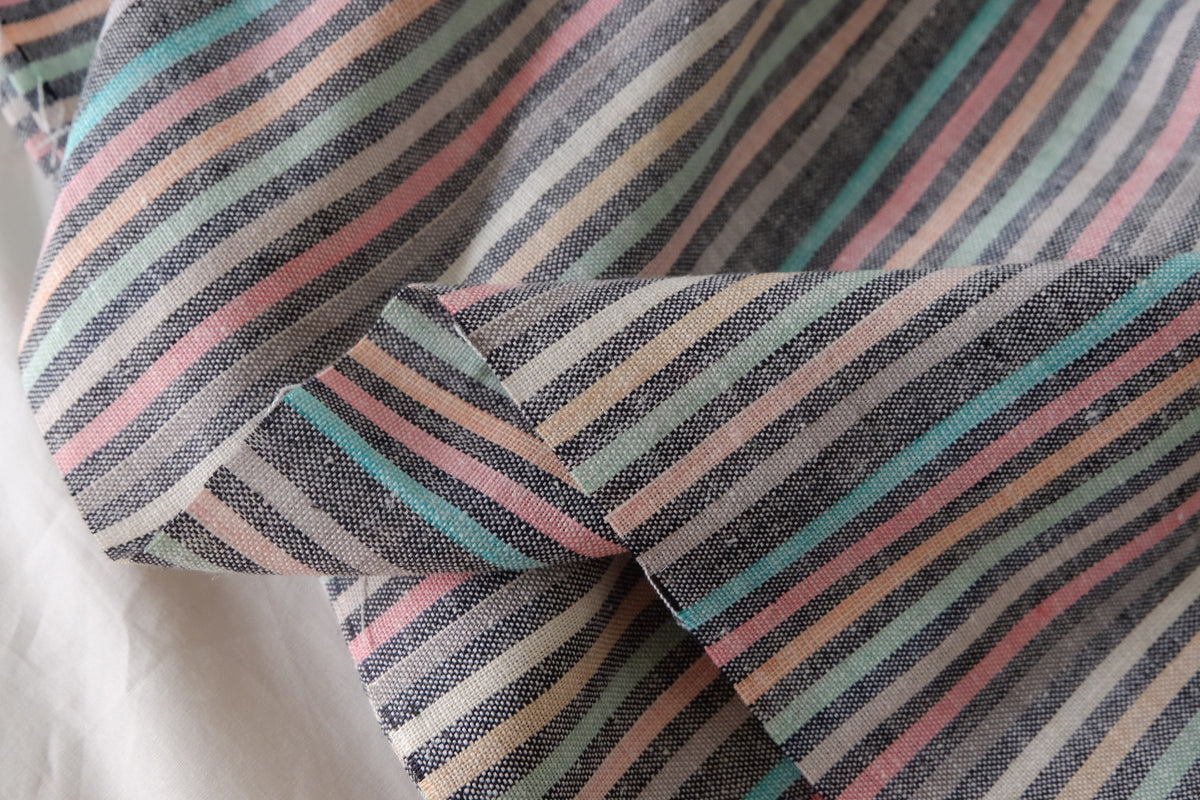 Pastel Stripe Linen Cotton — 2.19 yd