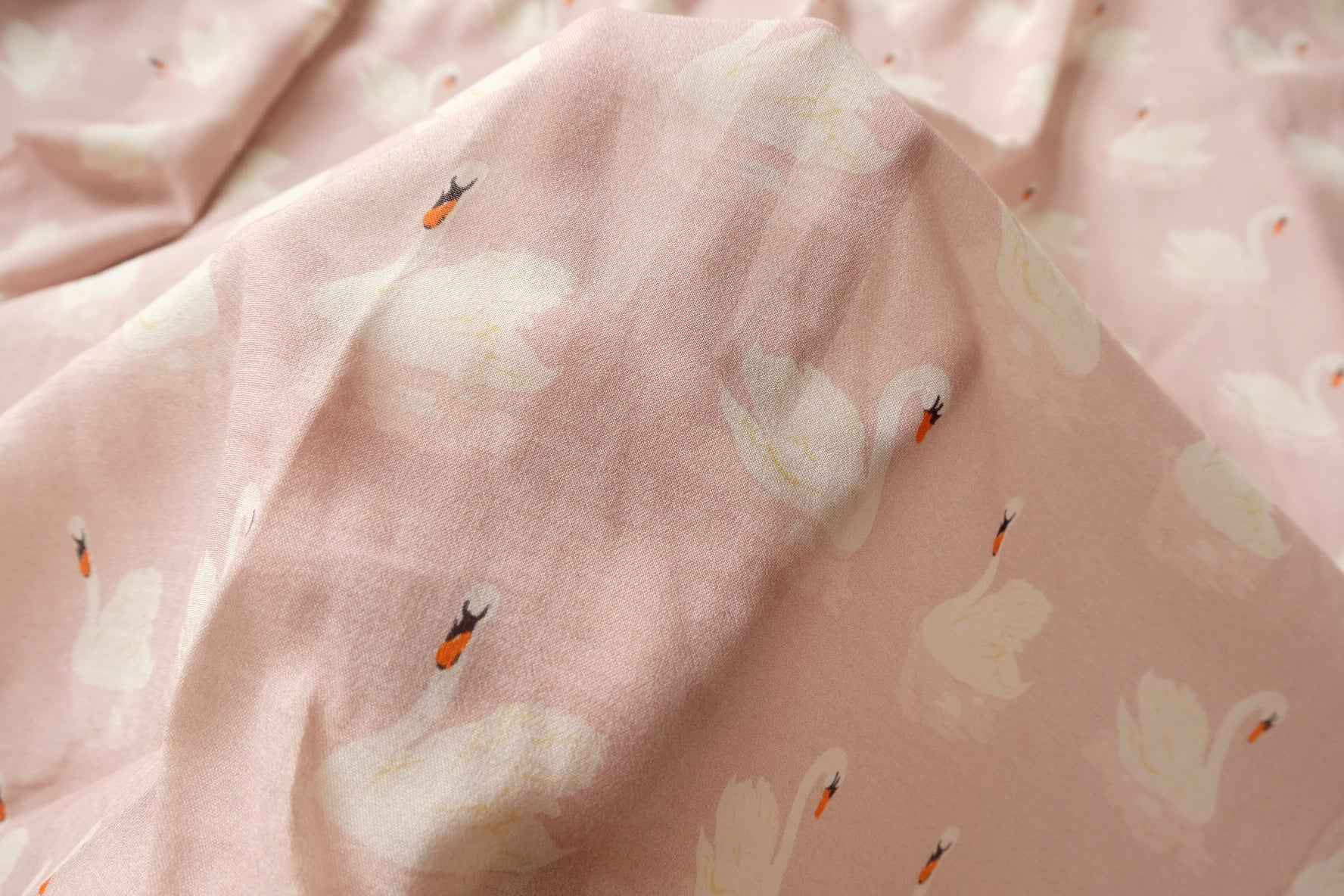 Pink Swan Cotton Gauze Fabric, Soft Sheer Lightweight Blouse Weight, 1.64/2.2 Yards