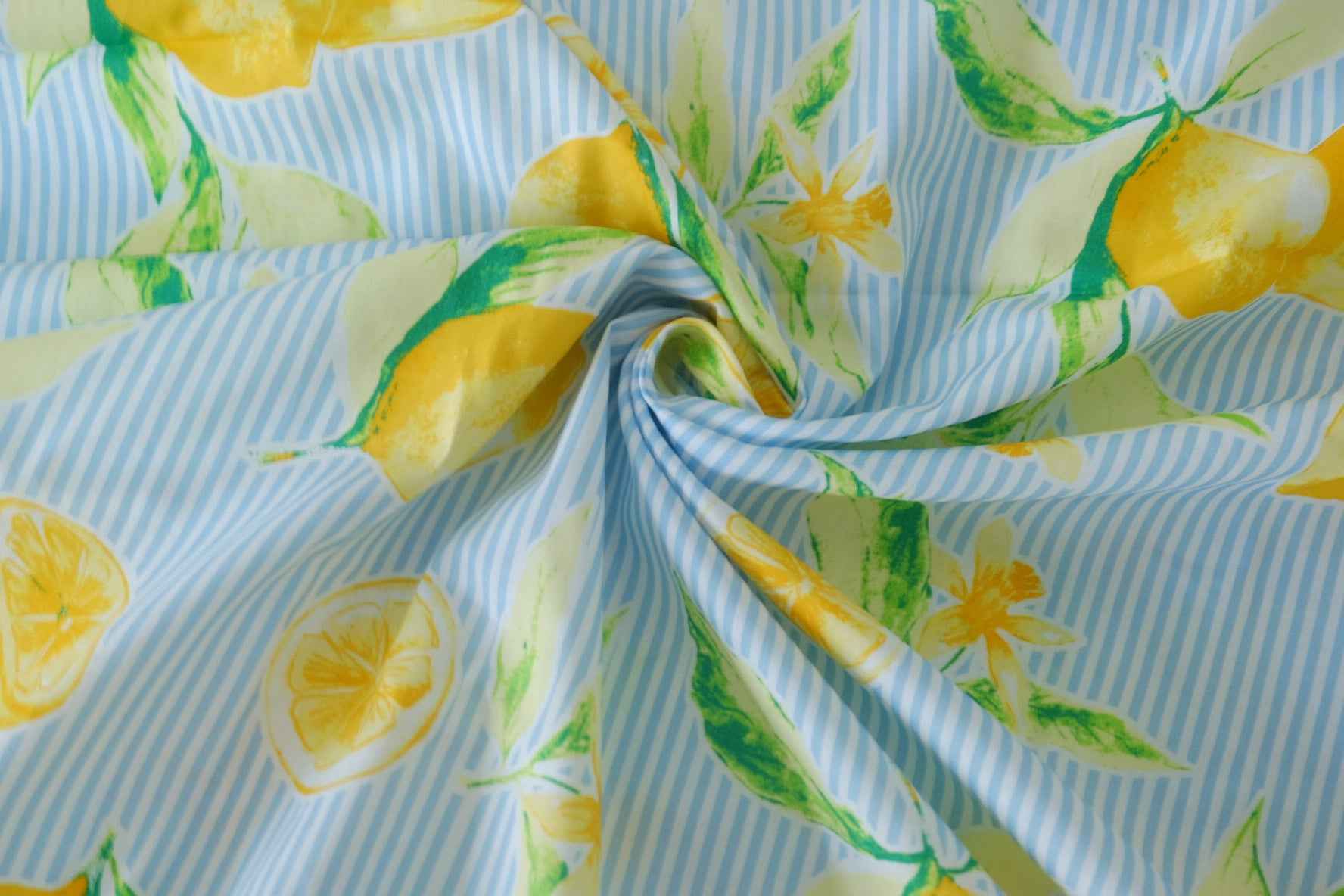 Lemon Stripe Cotton Poplin – 1.6 yd