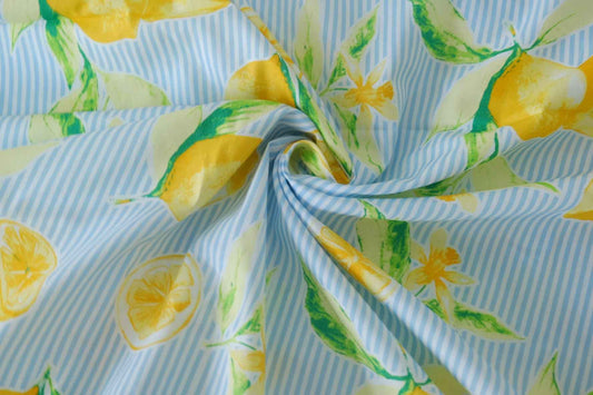 Lemon Stripe Cotton Poplin – 1.6 yd