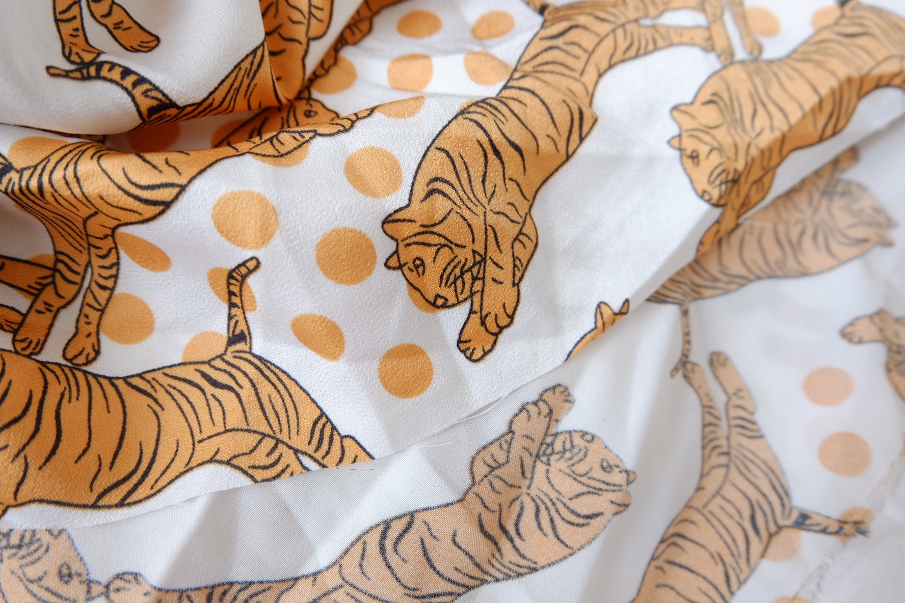 Tiger Print Textured Faux Satin for Shirts 2.3 Yards