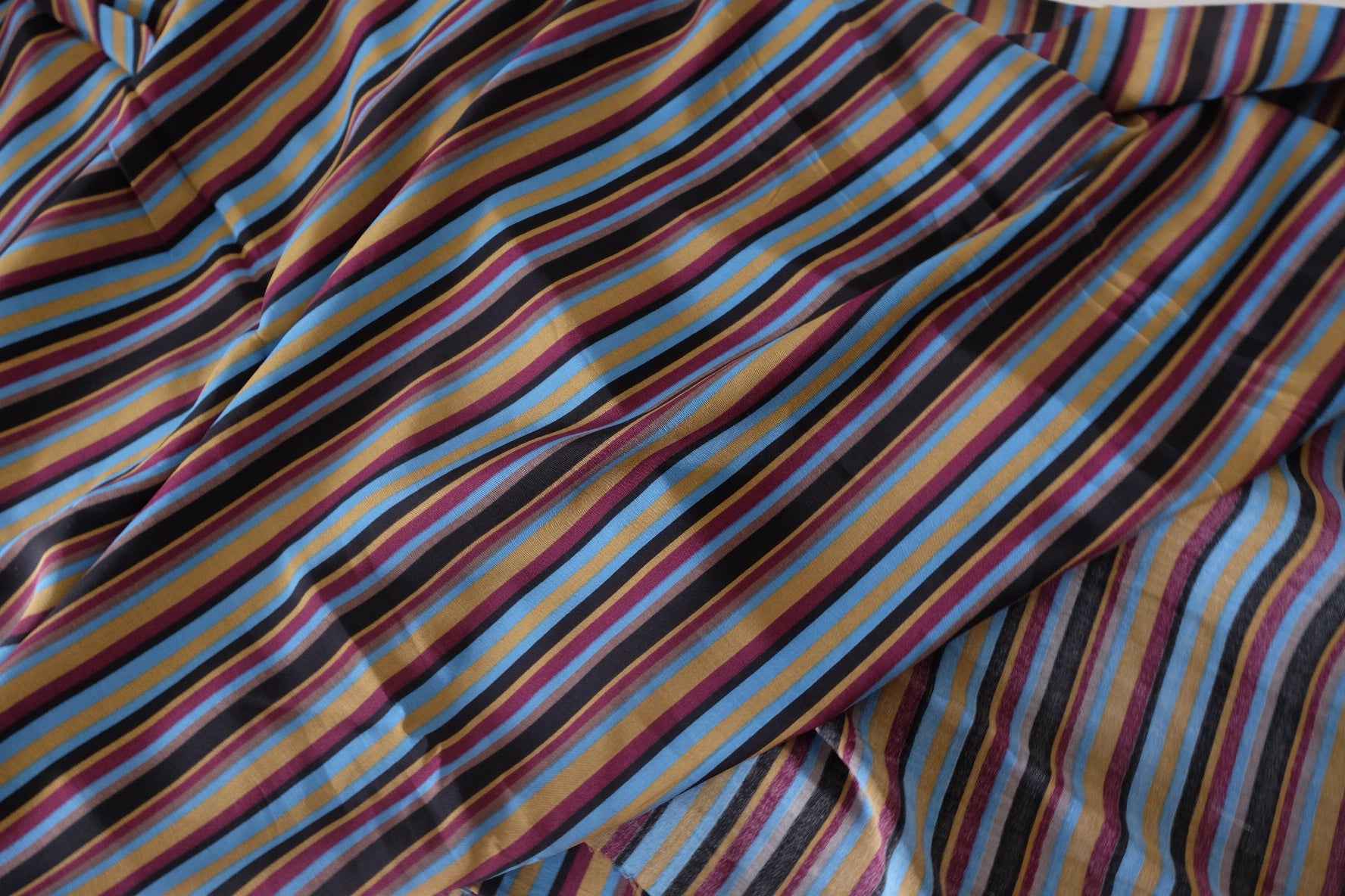 Soft Striped Rayon Fabric – Fluid Drapey Printed Woven – 2.2 yd
