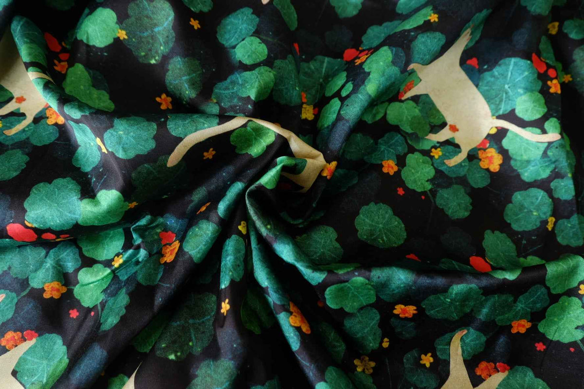 Cats in the Garden Viscose — 1.6 yd