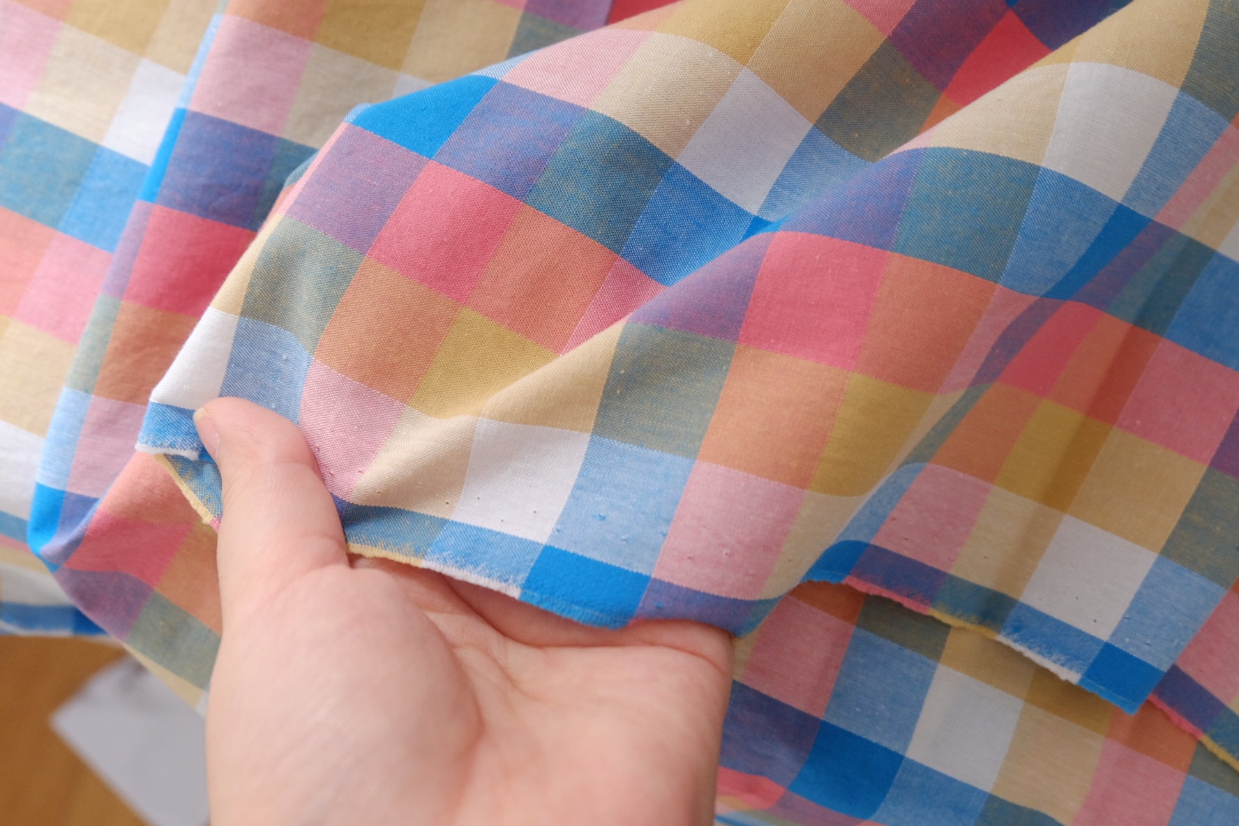Pastel Check Yarn-Dyed Cotton Linen – 2.2 yd