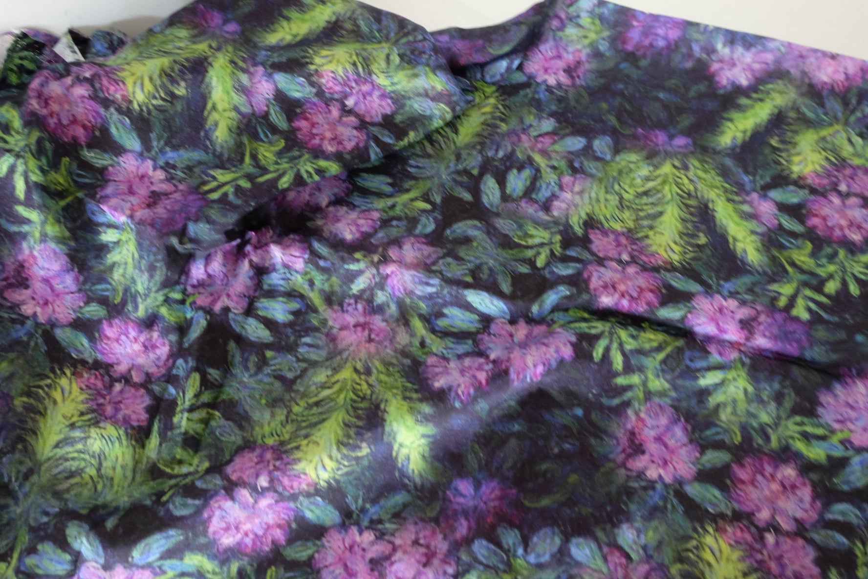 Dark Botanical Rayon Fabric – 3.3 yd