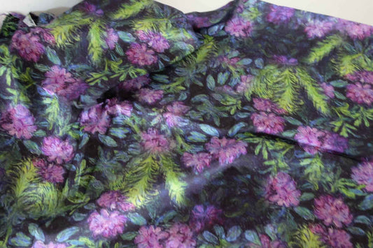 Dark Botanical Rayon Fabric – 3.3 yd