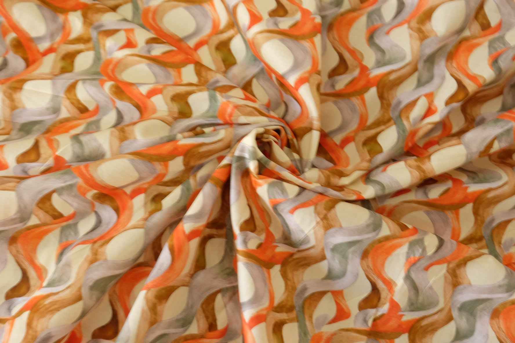Abstract Ribbon Cotton Lawn Fabric – 2.3 yd