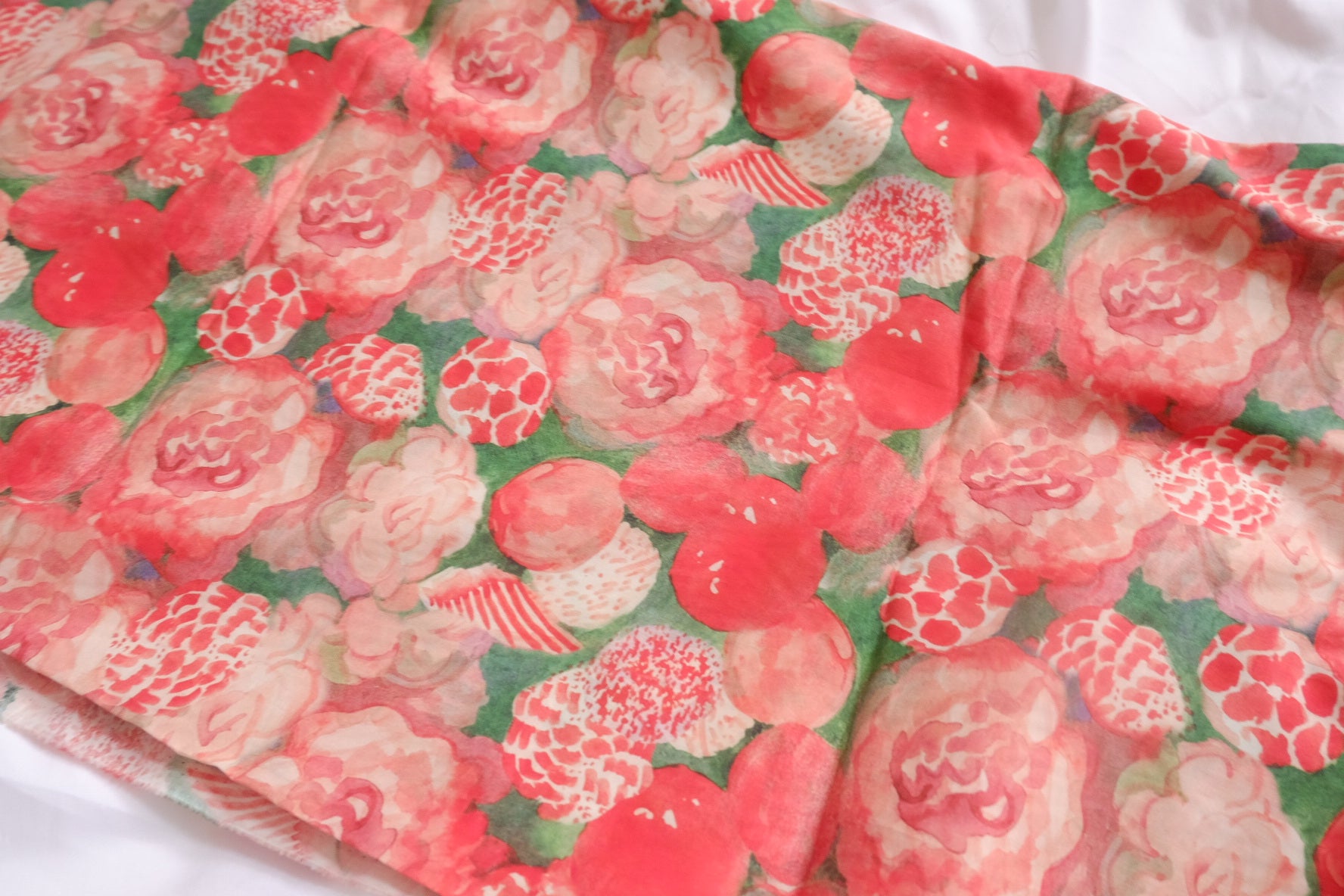 Watercolor Berry Garden Silky Cotton Fabric - 3.28 yd