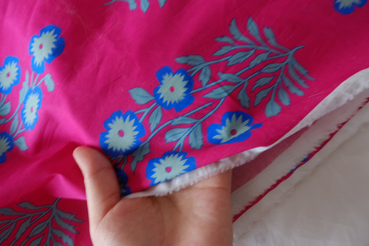 Pink Wildflower – High-Count Cotton Poplin Fabric – 2.73 yd
