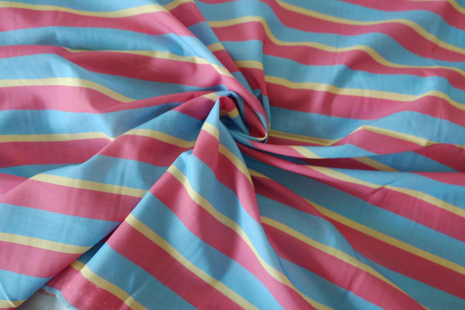 Candy Coast Striped Lightweight Cotton Fabric, 2.19 Yards