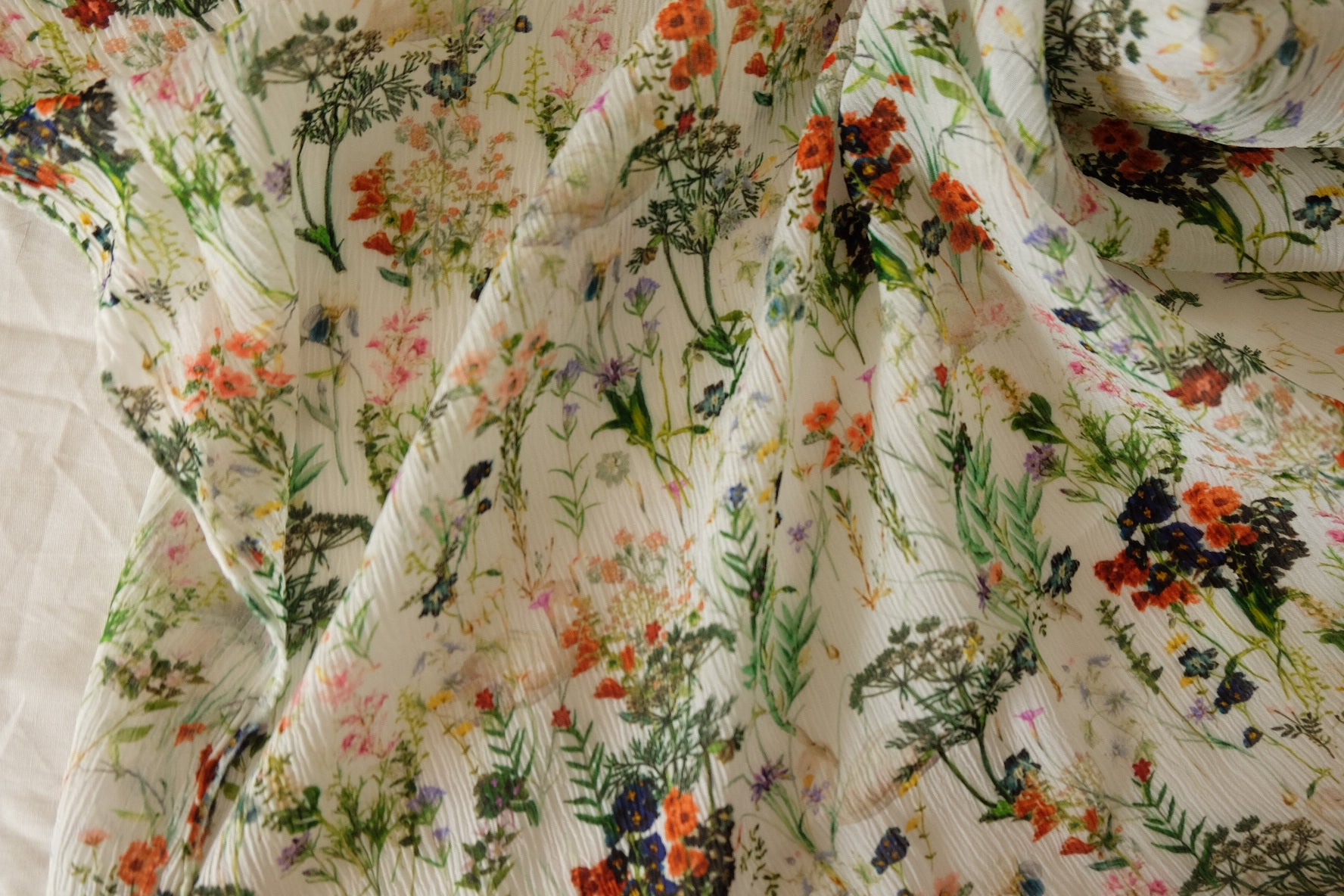 Crinkled Wildflower Lightweight Tencel Fabric - 1.6 yd