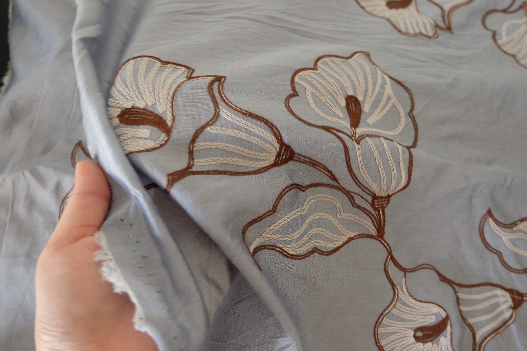 Embroidered Tencel Nylon Fabric – 2.2 yd