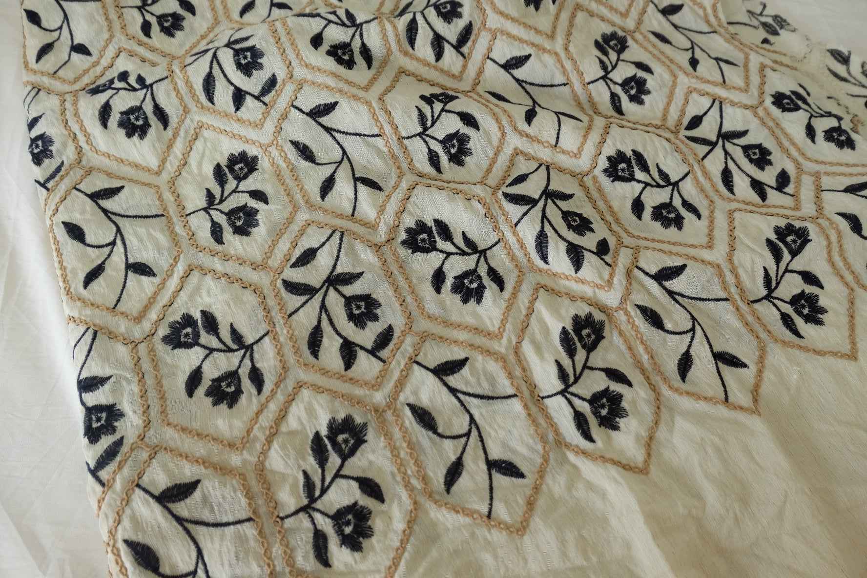 Embroidered Tencel Linen Fabric – 2.5 yd