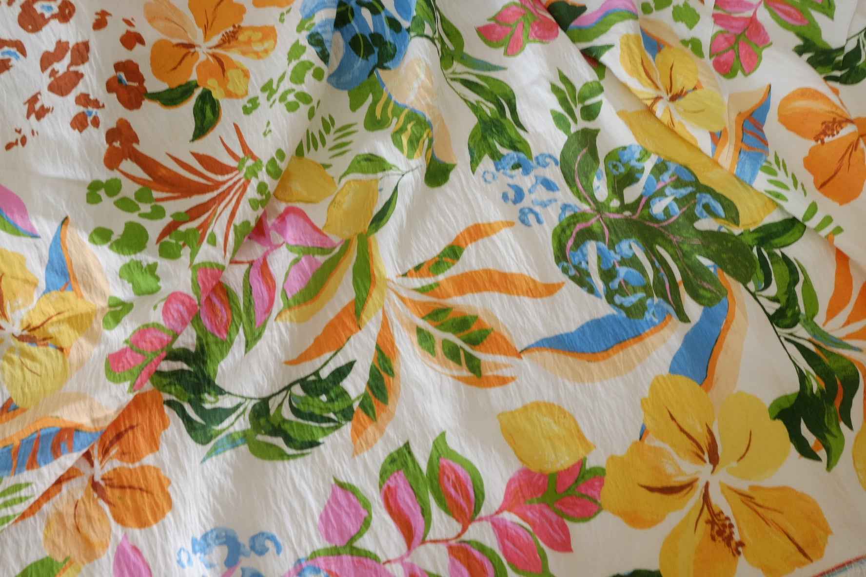 Tropical Floral Tencel Cotton Fabric – 1.6 yd