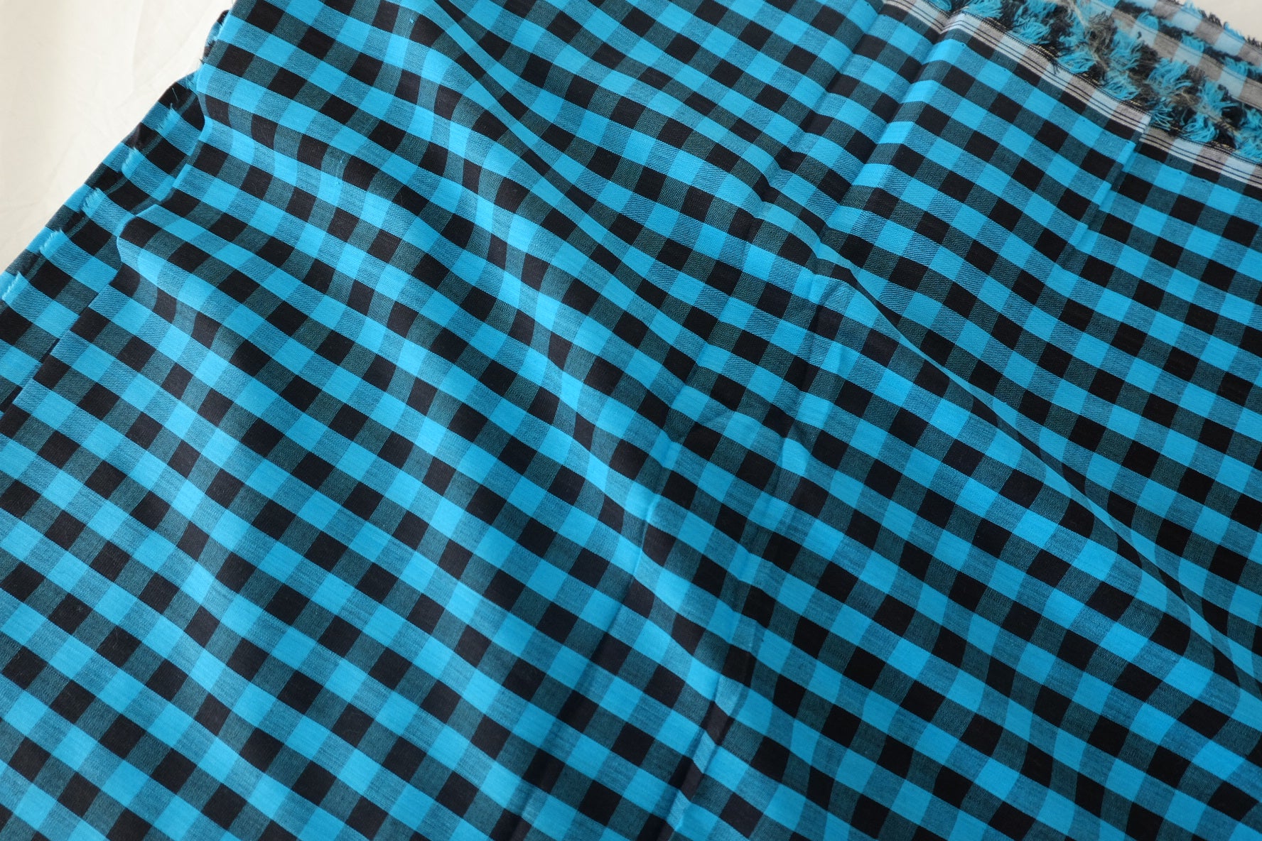 Electric Blue Yarn-Dyed Cotton Gingham – 3.3 yd