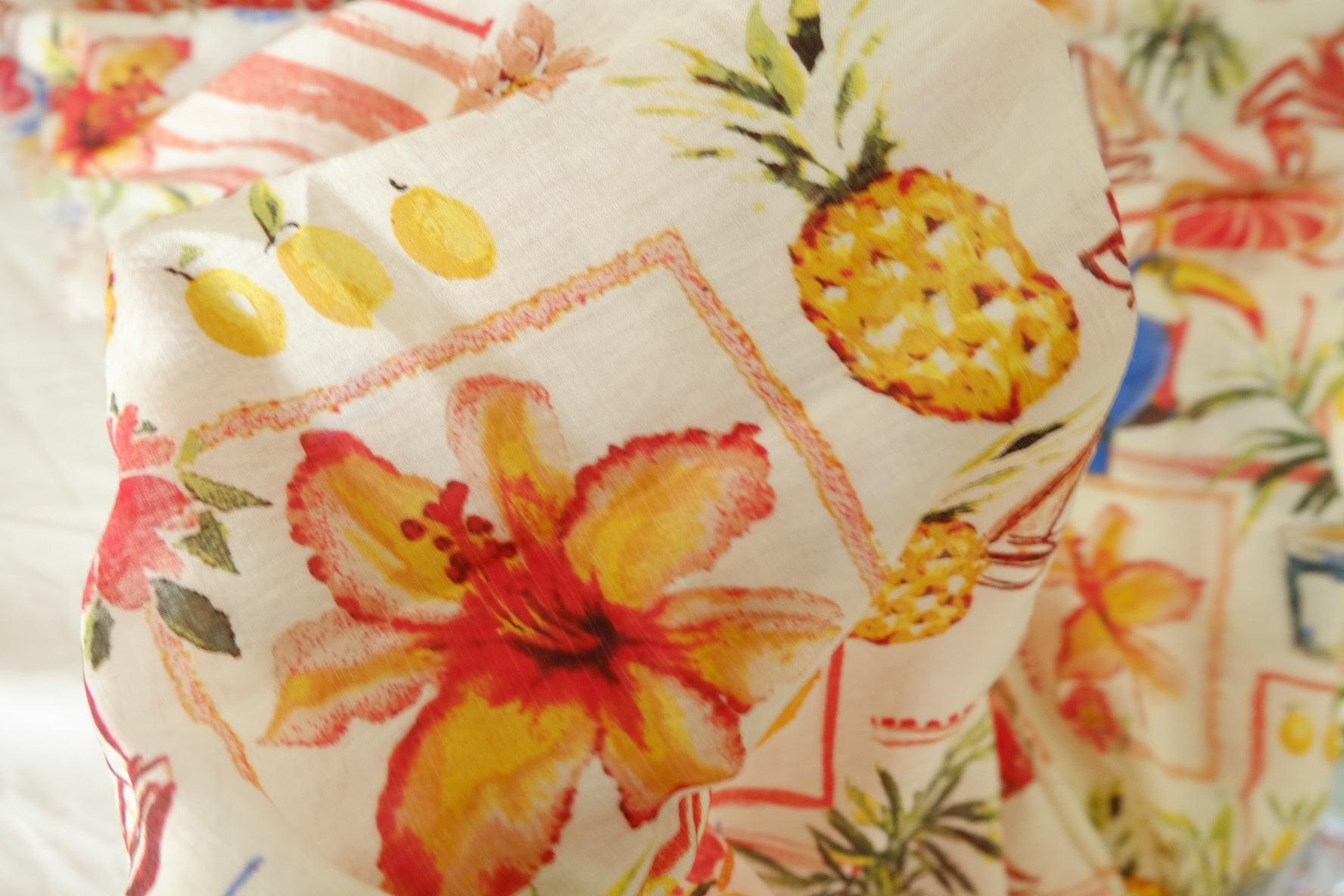 Tropical Fruit Tencel Cotton Fabric – 3.3 yd