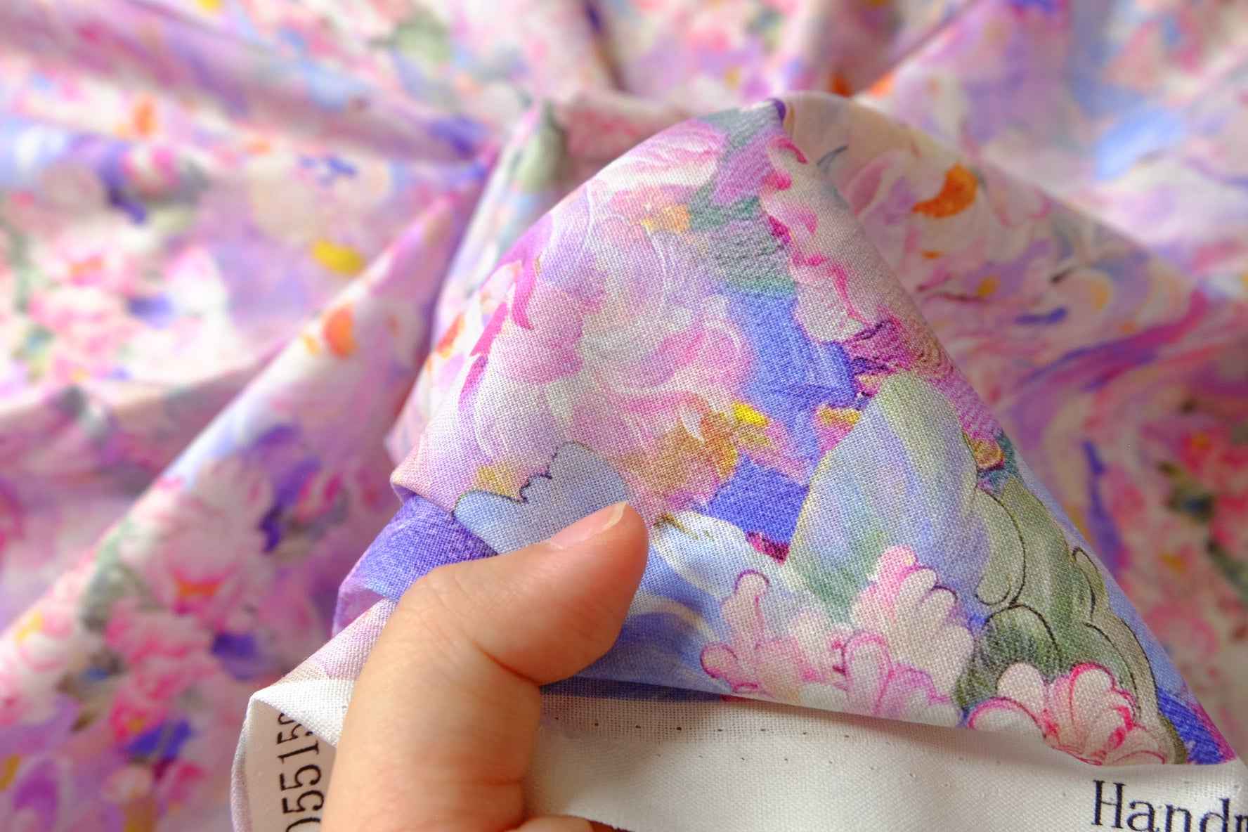 Pastel Floral Cotton Fabric, Soft 20s Dress Weight, 3.28 Yards