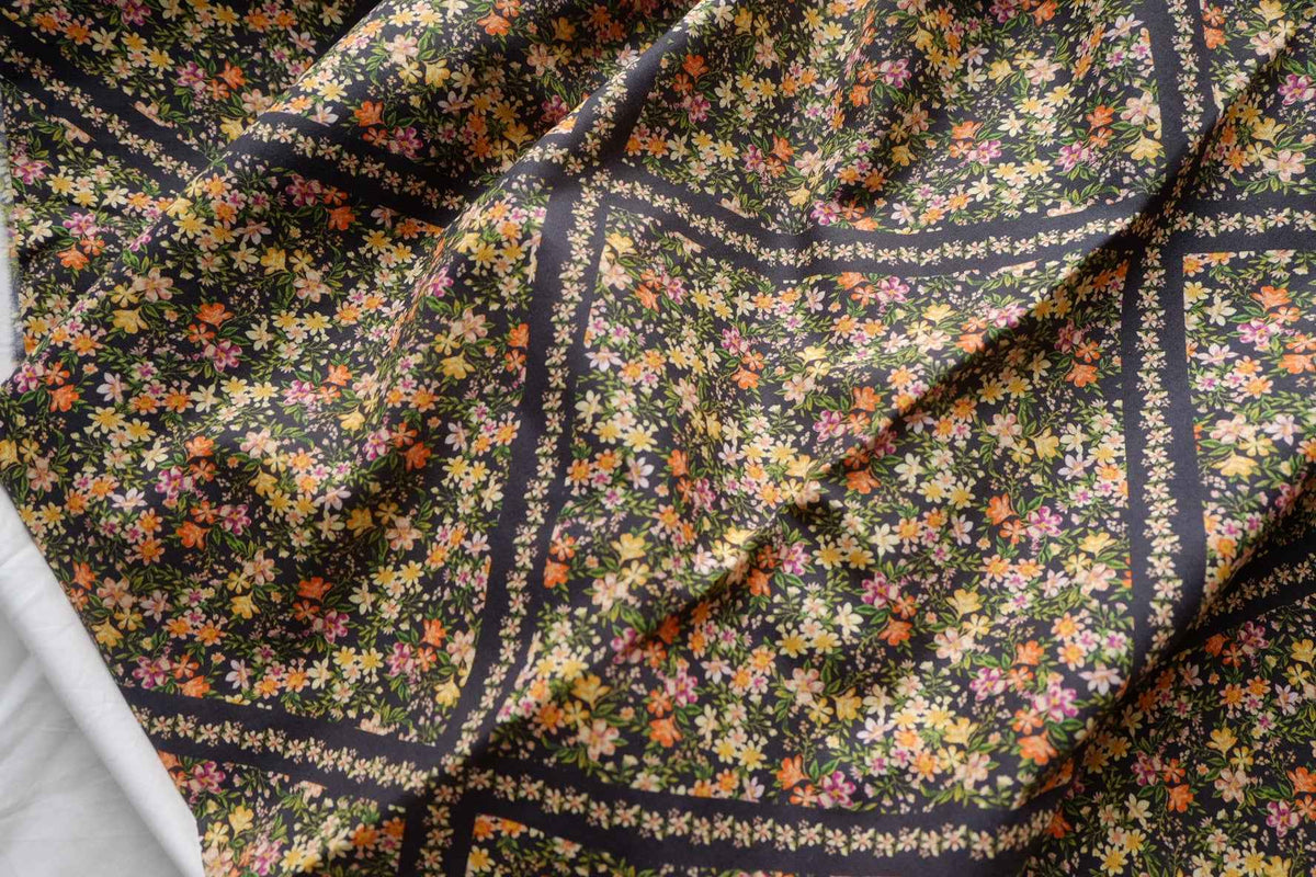 Dark Floral Cotton — 1.6 yd / 2.2 yd