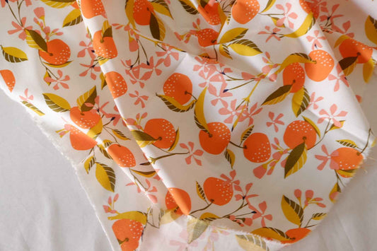 Orange Blossom Cotton Rayon Fabric – 2.2 yd