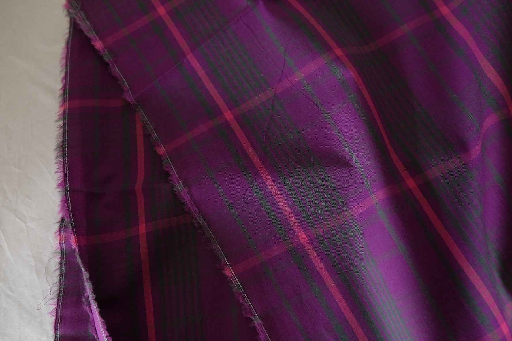 Purple Plaid Cotton Lawn Fabric – 2.2 yd