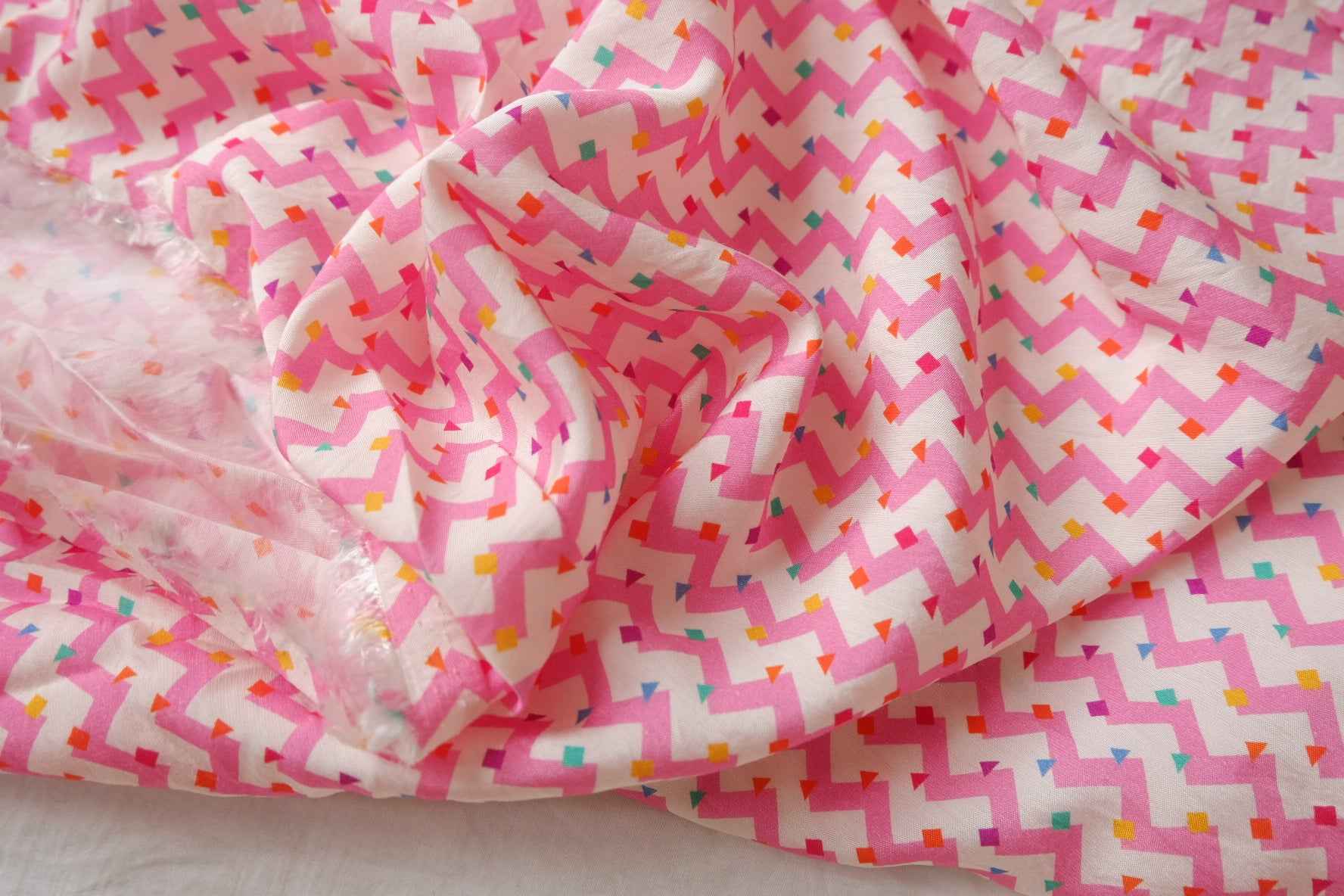Pink Zigzag Tencel-Nylon Fabric - 3.28 yd