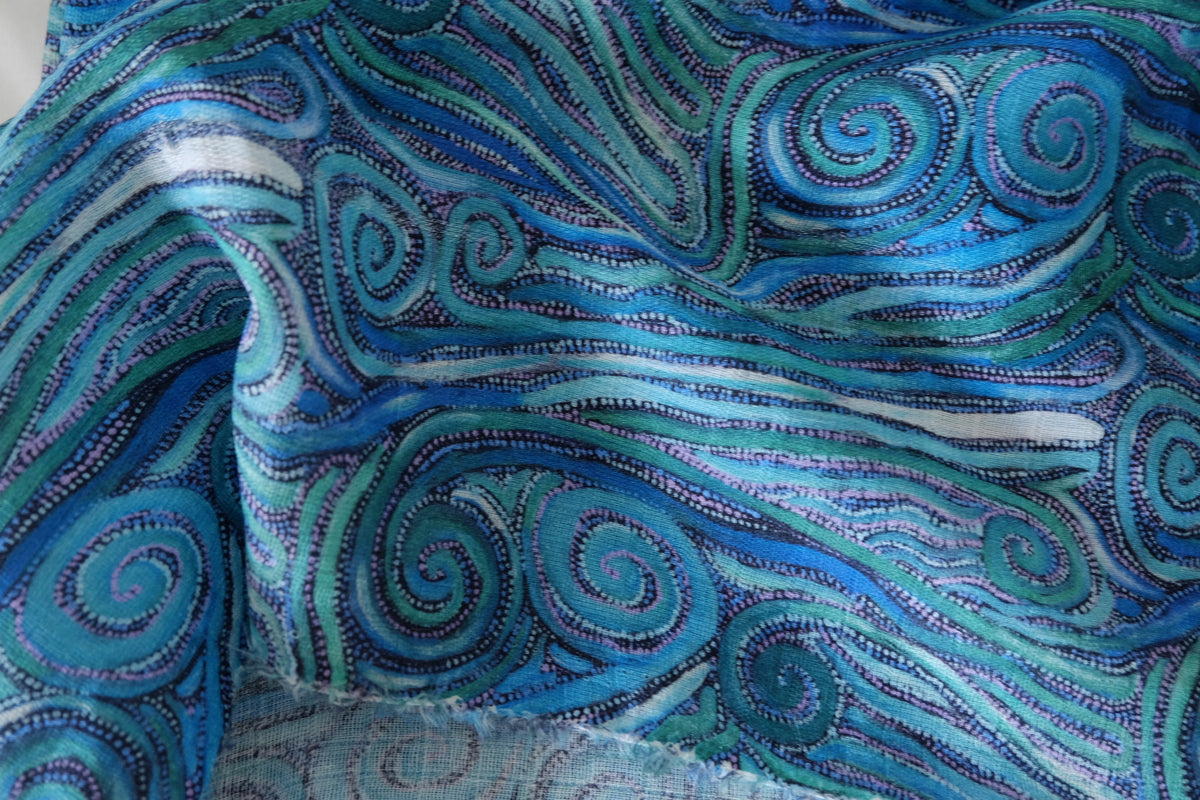 Ocean Swirl Soft Cotton Gauze – 3.3 yd