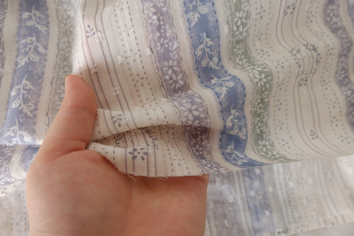 Soft Meadow Stripe Cut-Jacquard Cotton — 2.19 yd