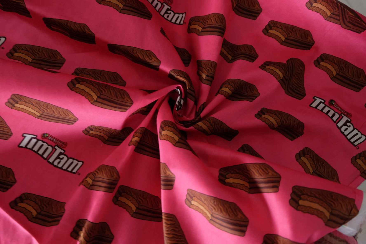 Chocolate Biscuit Print Cotton Sateen Fabric – 2.2 yd