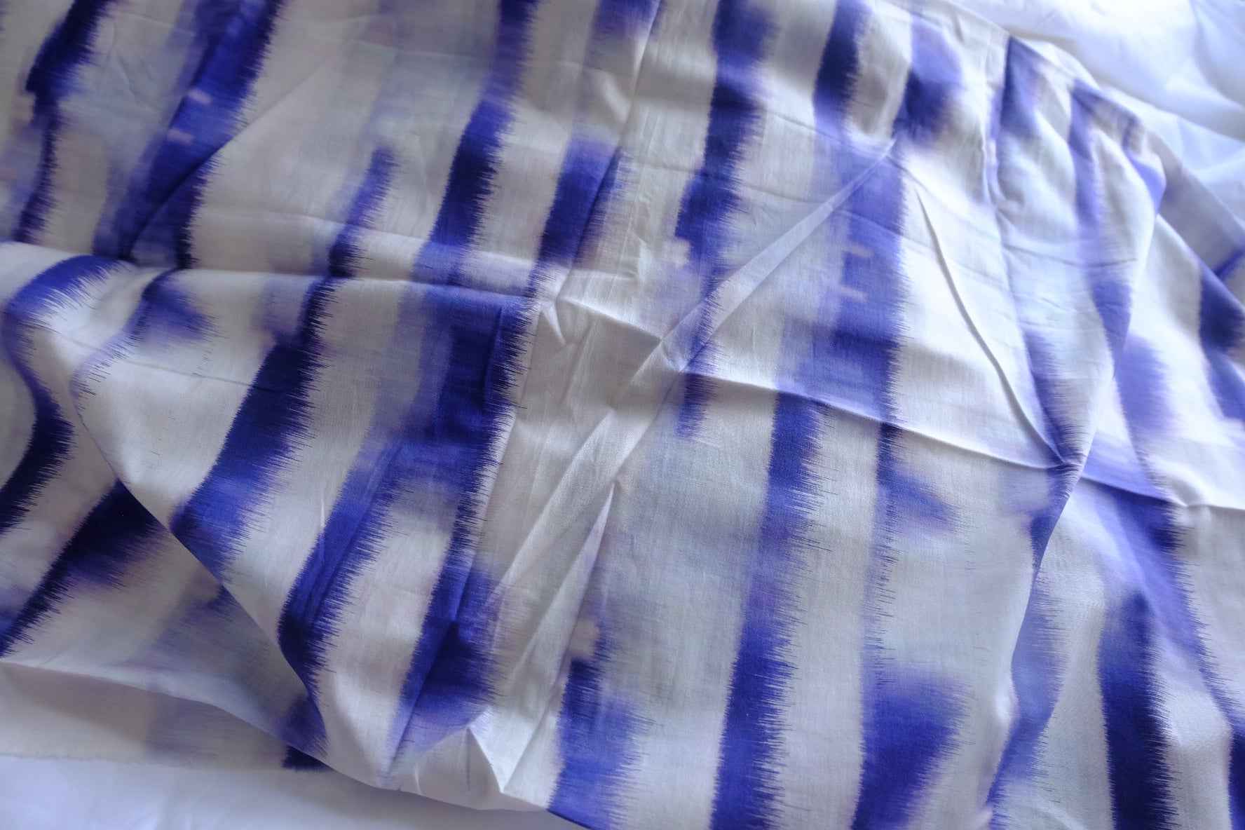 Blue Brush Stripe Cotton Fabric - 1.53 yd