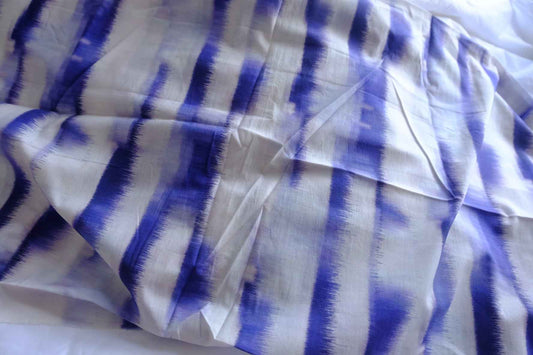Blue Brush Stripe Cotton Fabric - 1.53 yd