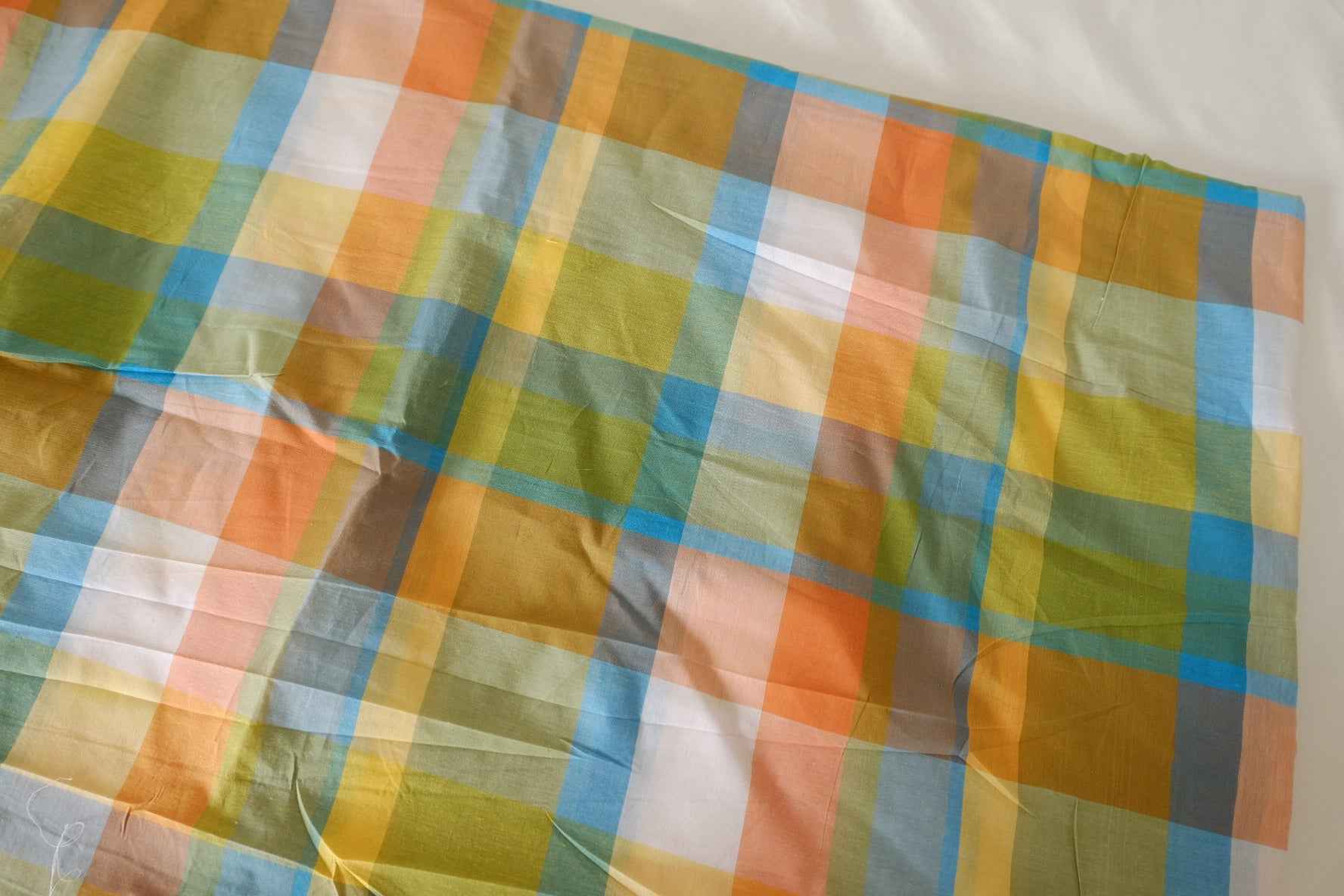 Pastel Windowpane Plaid Yarn Dyed Cotton Fabric – 1.6 yd