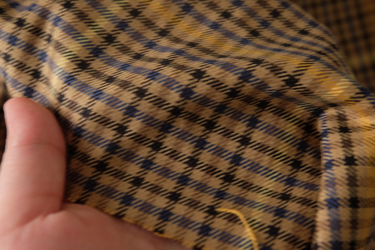 Vintage Brown Stretch Plaid Suiting — 2.73 yd