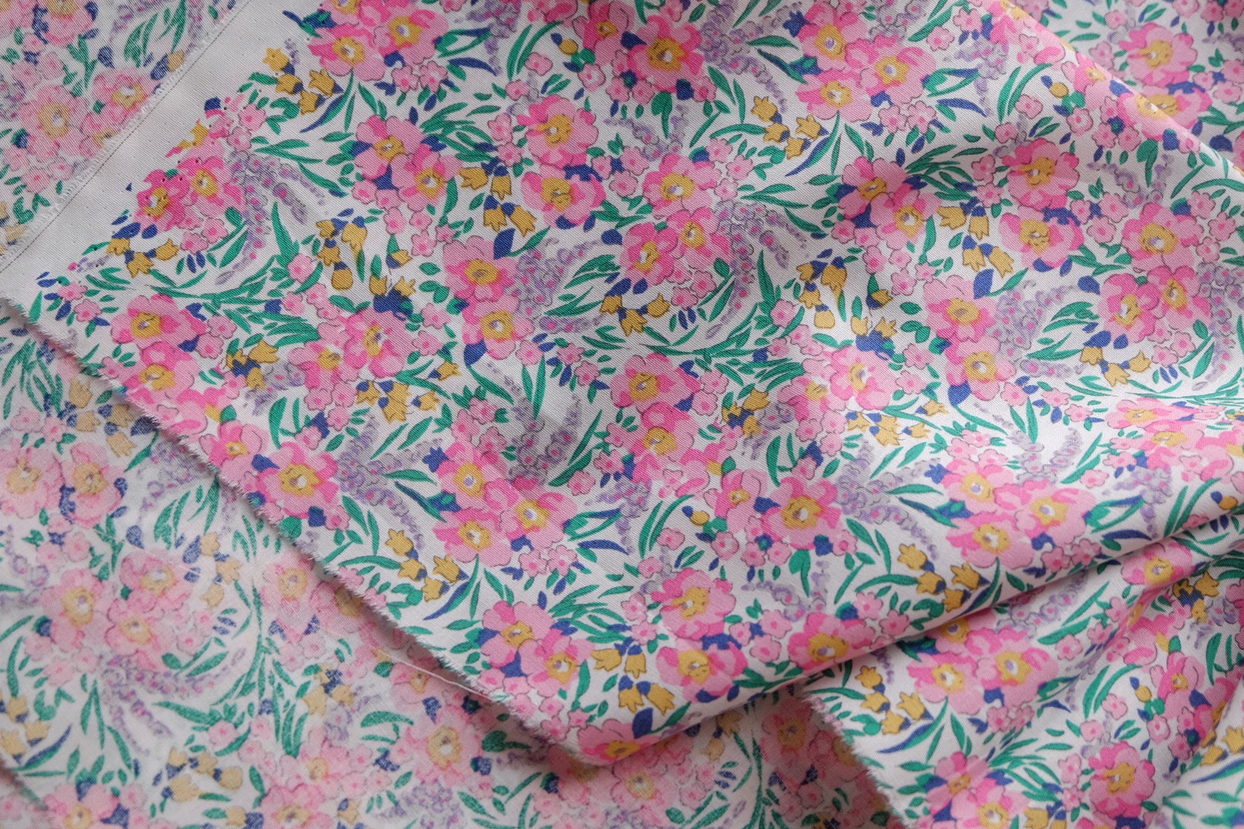 Pink Meadow Floral Cotton Poplin – 2.2 yd
