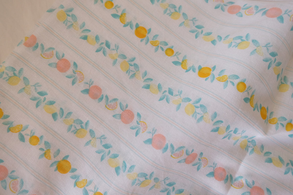 Pastel Citrus Garden Linen Cotton – 2.19 yd