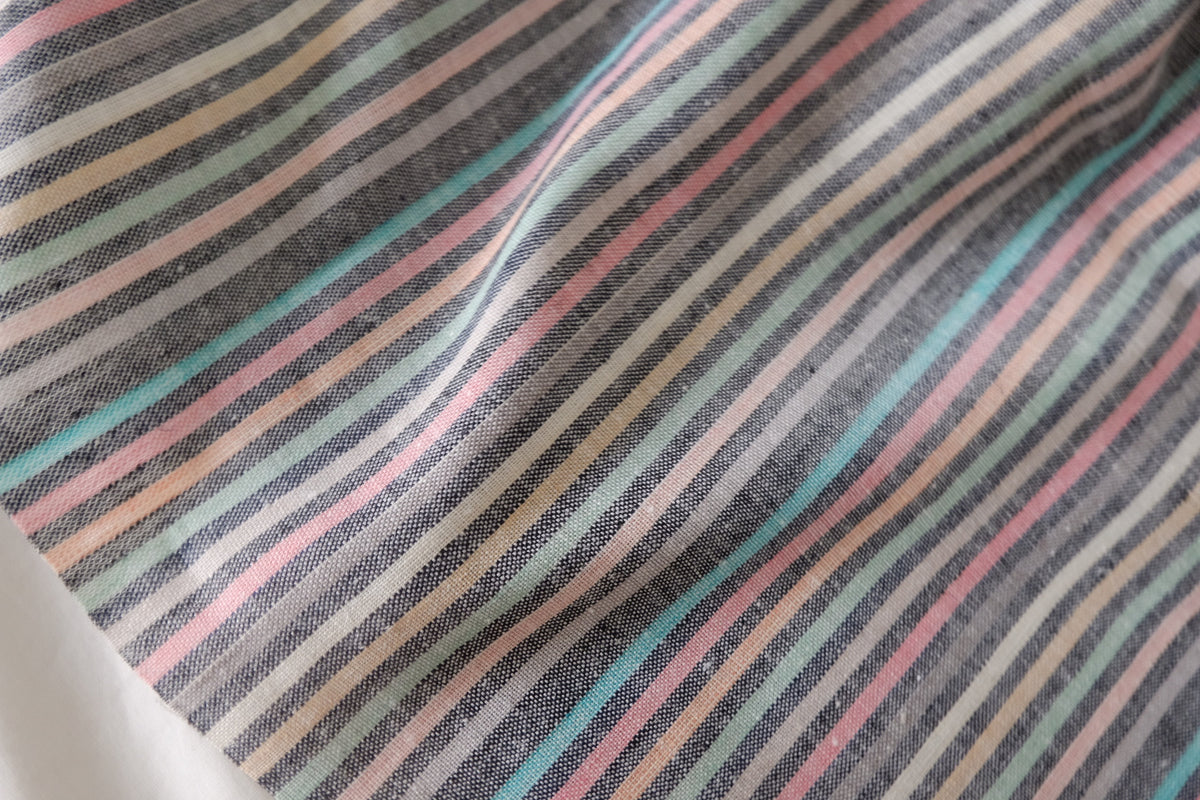 Pastel Stripe Linen Cotton — 2.19 yd