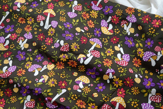 Woodland Mushroom Viscose Poplin – 3.3 yd