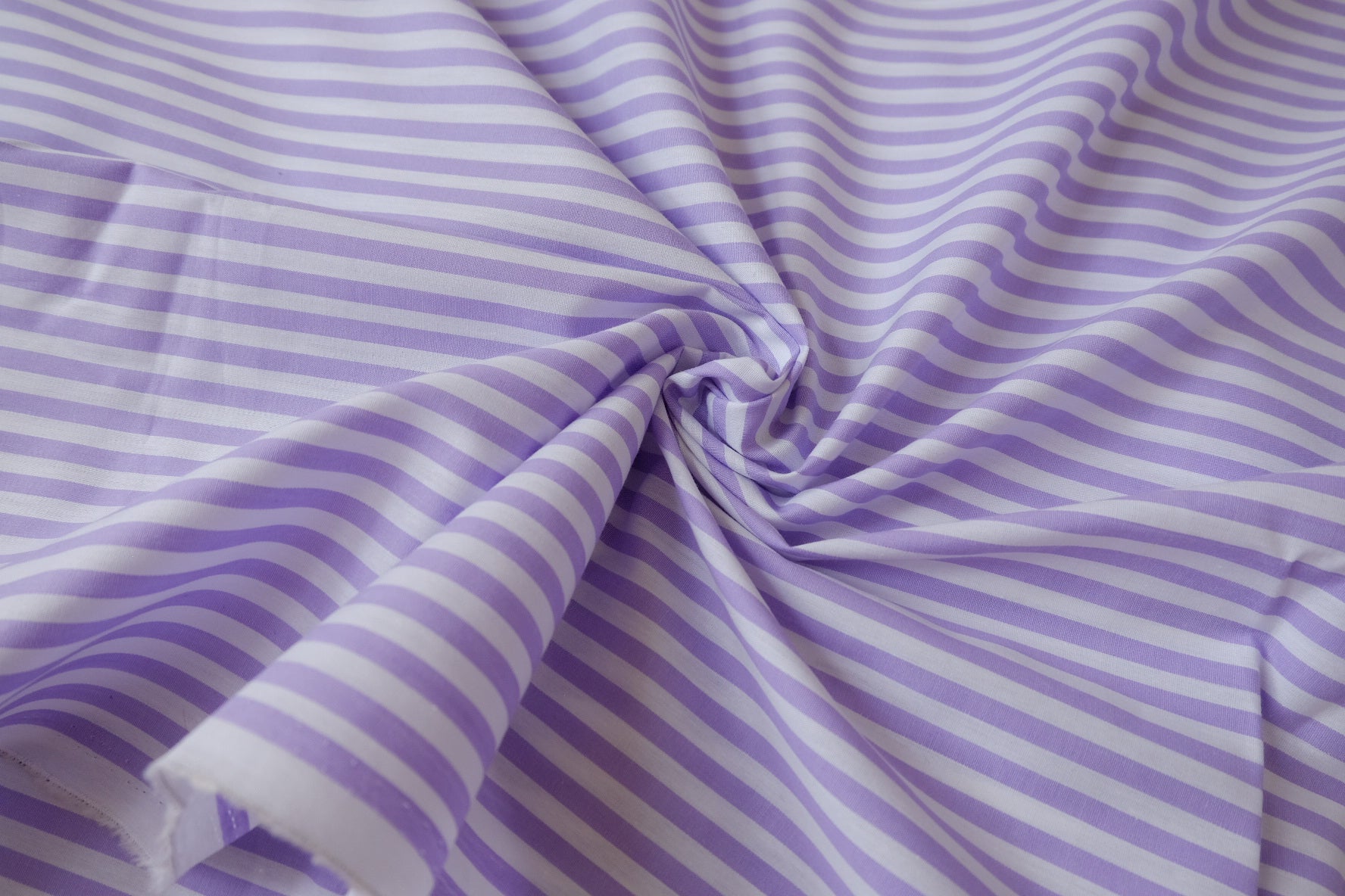 Lilac Stripe Cotton Poplin, 2.19 Yards