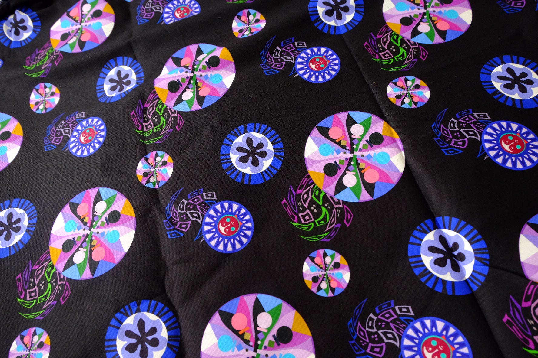 Graphic Printed Cotton Twill in Black — 2.19 Yards