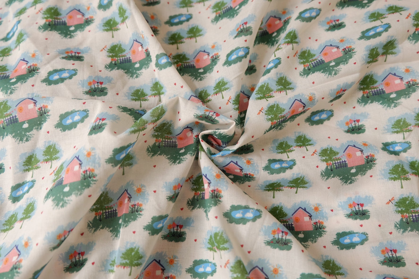 Little House Cottage Cotton Fabric for Dresses and Blouses 3.4 Yards