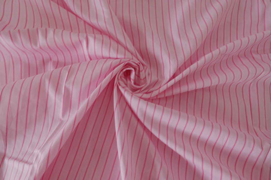Pink Pinstripe Silky Cotton Poplin – 2.2 yd